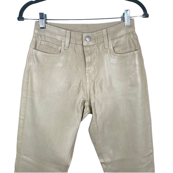 L'Agence Coated Sada High Rise Cropped Raw Hem Jeans (25) - Picture 3 of 10